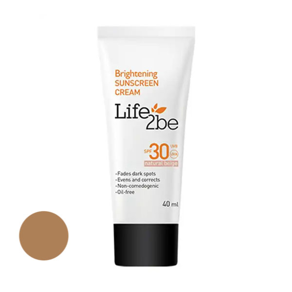 کرم ضد آفتاب رنگی لایف توبی spf30 مدل NB مناسب برای انواع پوست حجم 40 میلی‌ لیتر