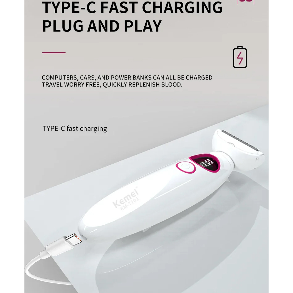 ست اصلاح مو صورت و بدن بانوان کیمی مدل km-7101