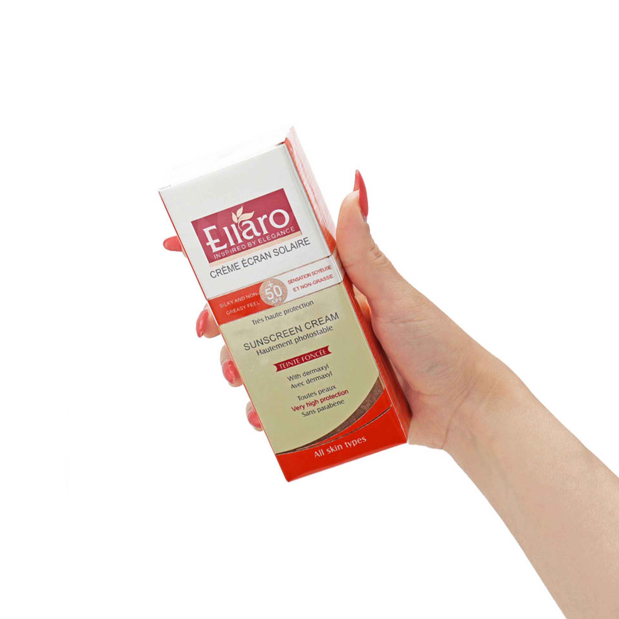 کرم ضد آفتاب رنگی الارو مدل SPF50 محافظ UVA ،UVB، ضد چروک، مناسب انواع پوست تحت لیسانس حجم 50 میلیلیتر