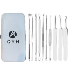 قلم پاکسازی پوست و کاشت مژه کیو وای اچ مدل derm-3199 مجموعه 10 عددی