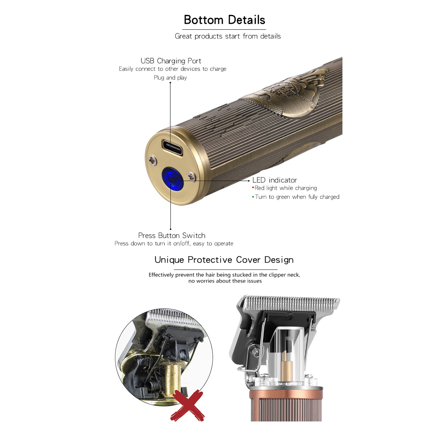 ماشین اصلاح موی سر و صورت اچ تی سی مدل AT-178