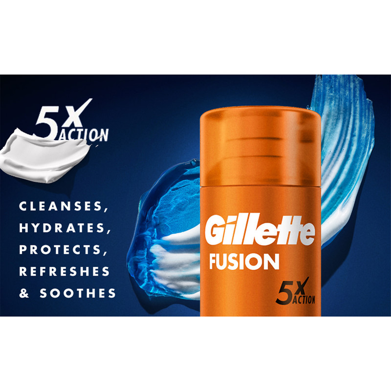 خود تراش ژیلت مدل FUSION 5 POWER به همراه ژل اصلاح ژیلت مدل MOISTURISING حجم 200 میلی لیتر