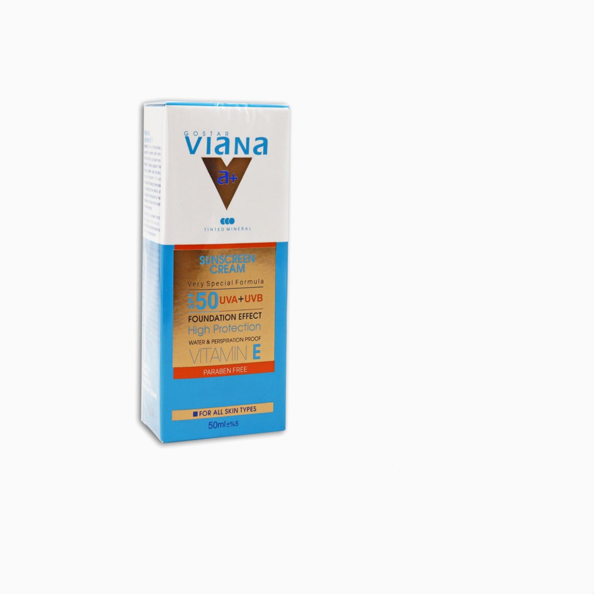 کرم ضد آفتاب ویانا SPF50 شماره 3 مناسب برای انواع پوست حجم 50 میلی لیتر