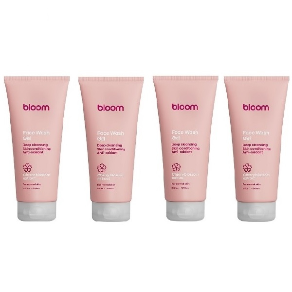 ژل شستشو صورت بلوم مدل شکوفه گیلاس مناسب برای پوست معمولی حجم 200 میلی لیتر  بسته 4 عددی