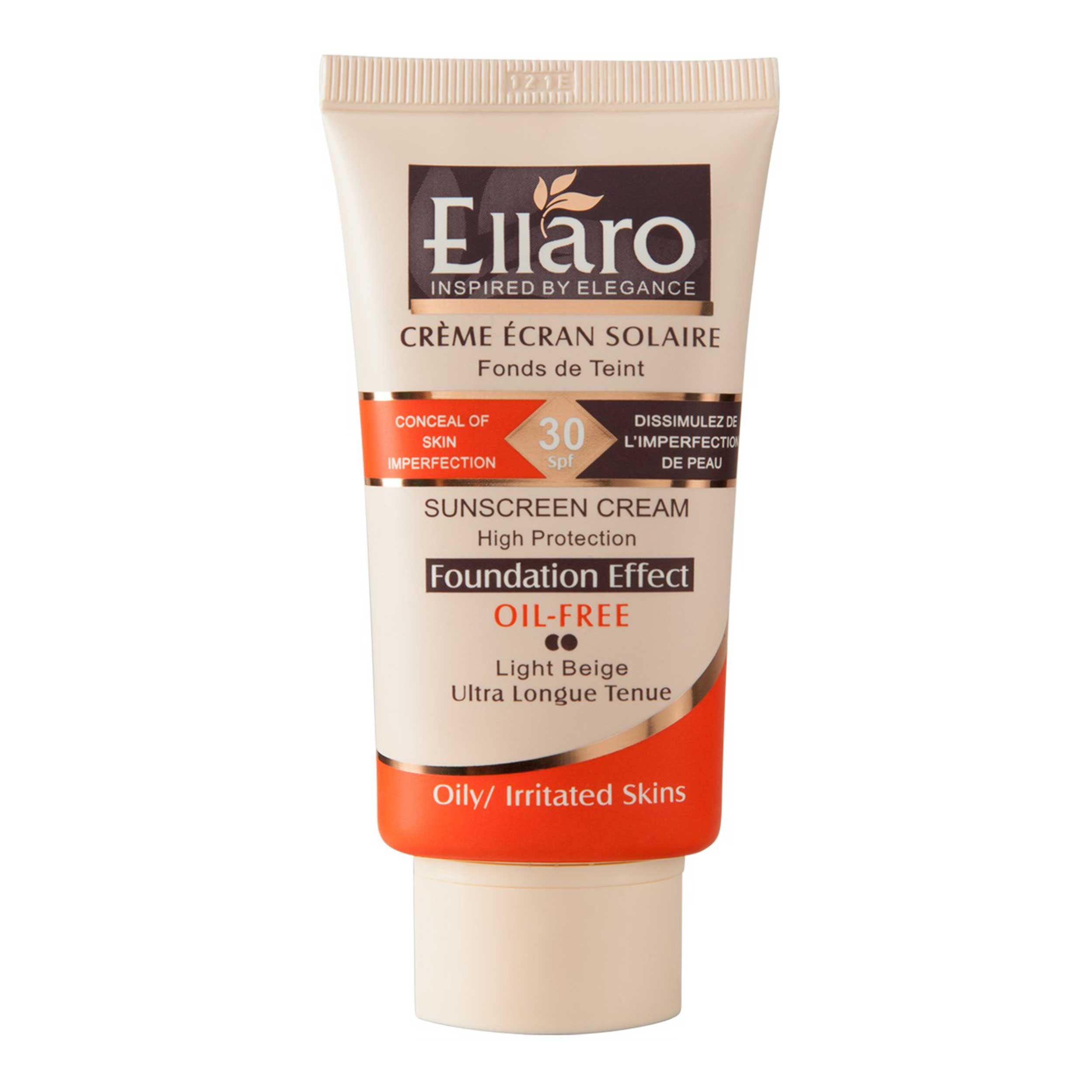 کرم ضد آفتاب رنگی الارو SPF30 مدل High Protection محافظ UVA ،UVB، ضد جوش و آکنه، ضد آب، ضد حساسیت، مناسب پوست چرب تحت لیسانس حجم 40 میلیلیتر