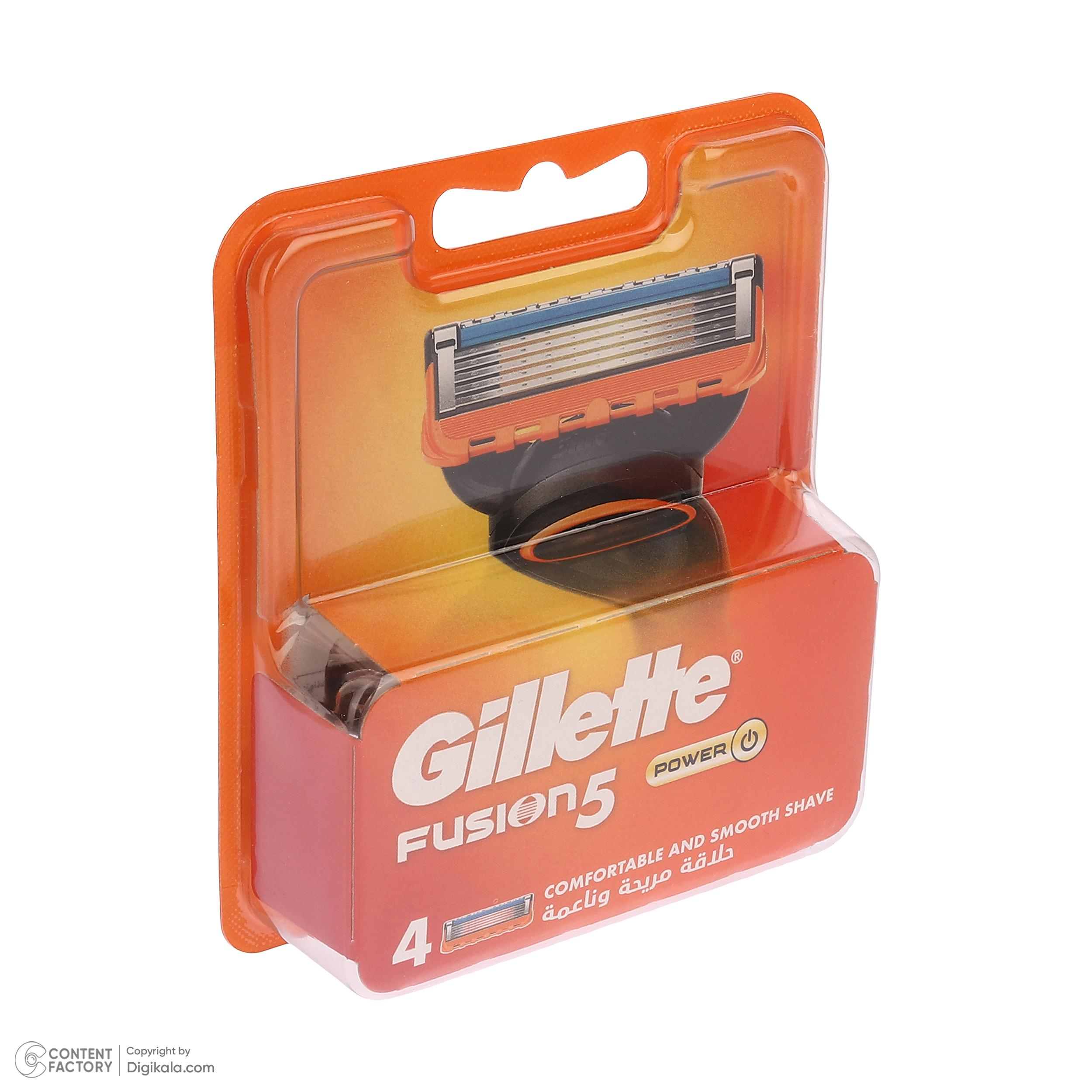 تیغ یدک ژیلت  مدل Fusion5 Power بسته 4 عددی