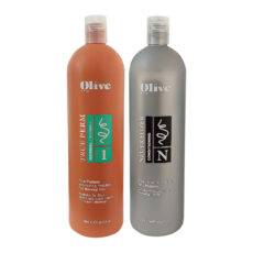 محلول فر کننده دائمی مو الیو مدل یک مناسب برای موهای معمولی حجم 1000 میلی لیتر بسته دو عددی