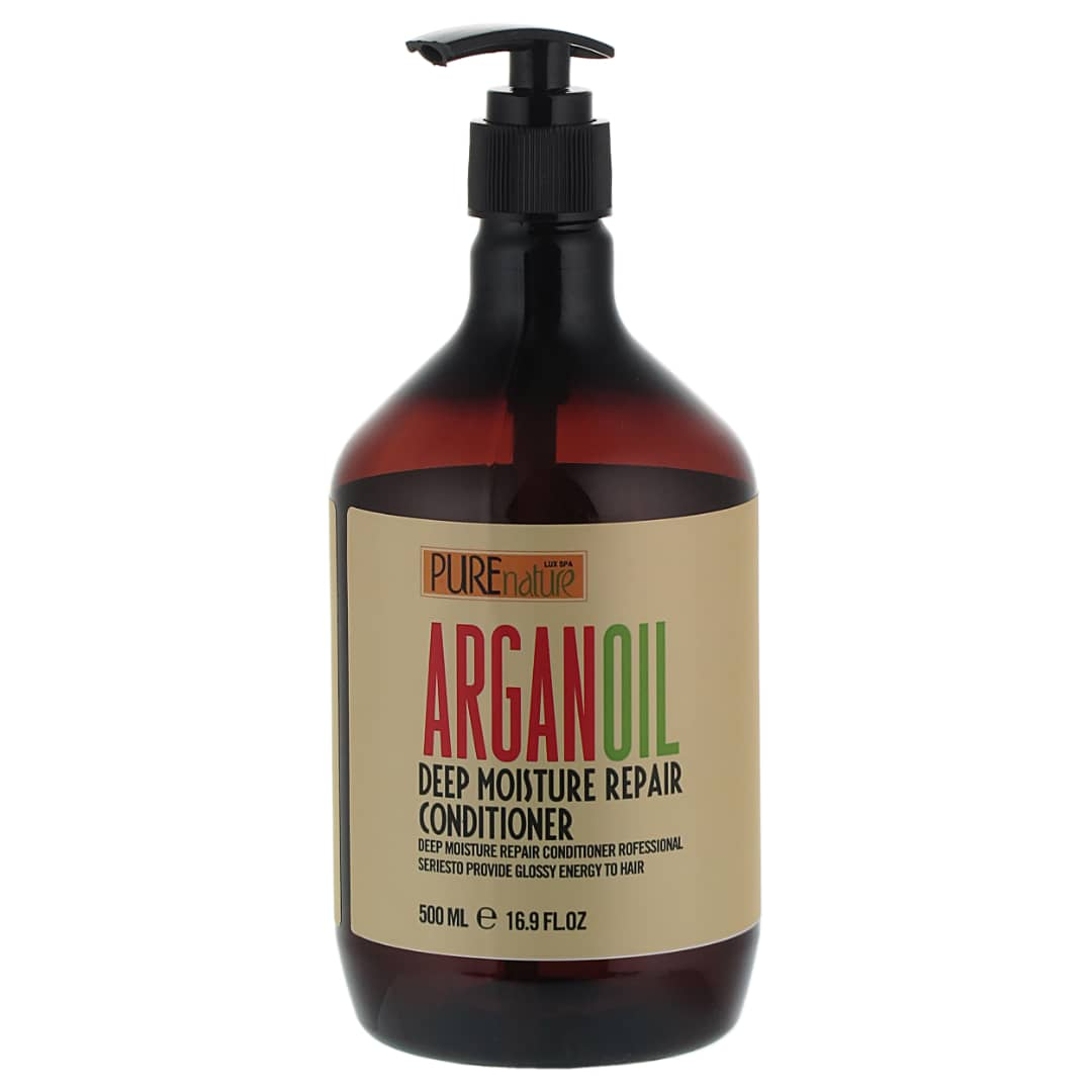 شامپو تقویت کننده و ترمیم کننده مو پیور نیچر مدل argan حجم 500 میلی لیتر به همراه ماسک مو پیور نیچر مدل argan oil