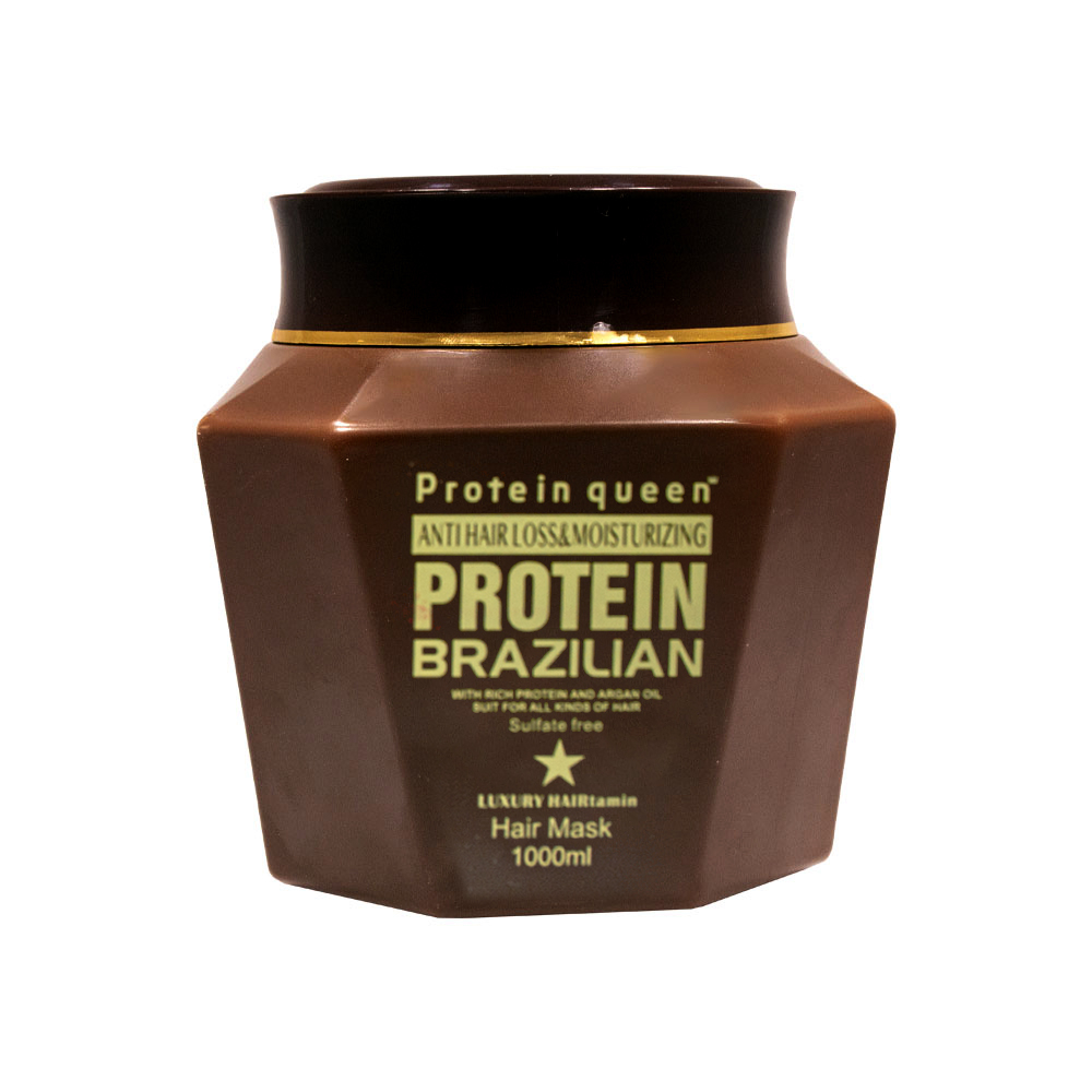 ماسک مو پروتئین کوئین مدل luxury hairtamin حجم 1000 میلی لیتر