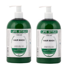 ماسک مو لایف استایل مدل ARGAN مناسب برای انواع مو حجم 500 میلی لیتر  مجموعه دو عددی
