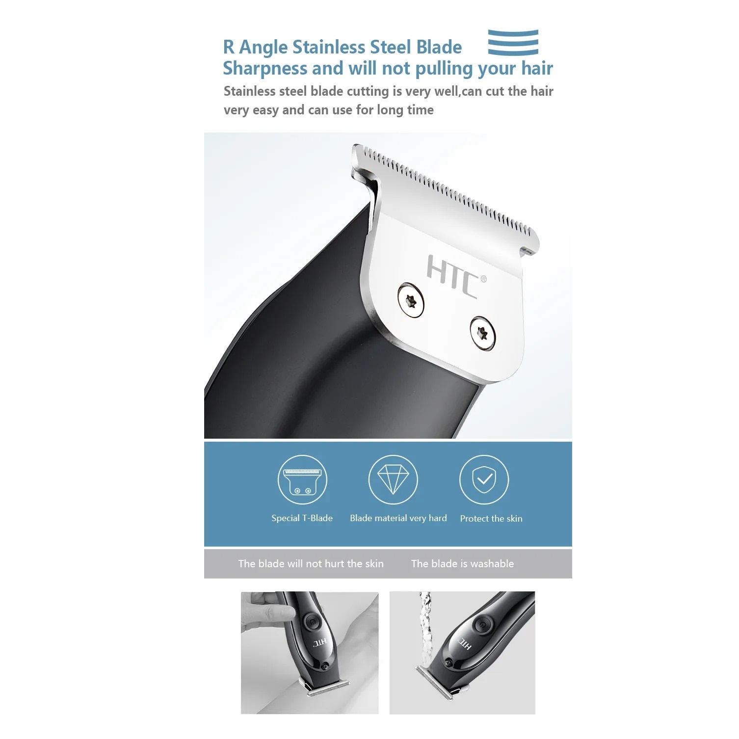 ماشین اصلاح موی صورت اچ تی سی مدل AT-118