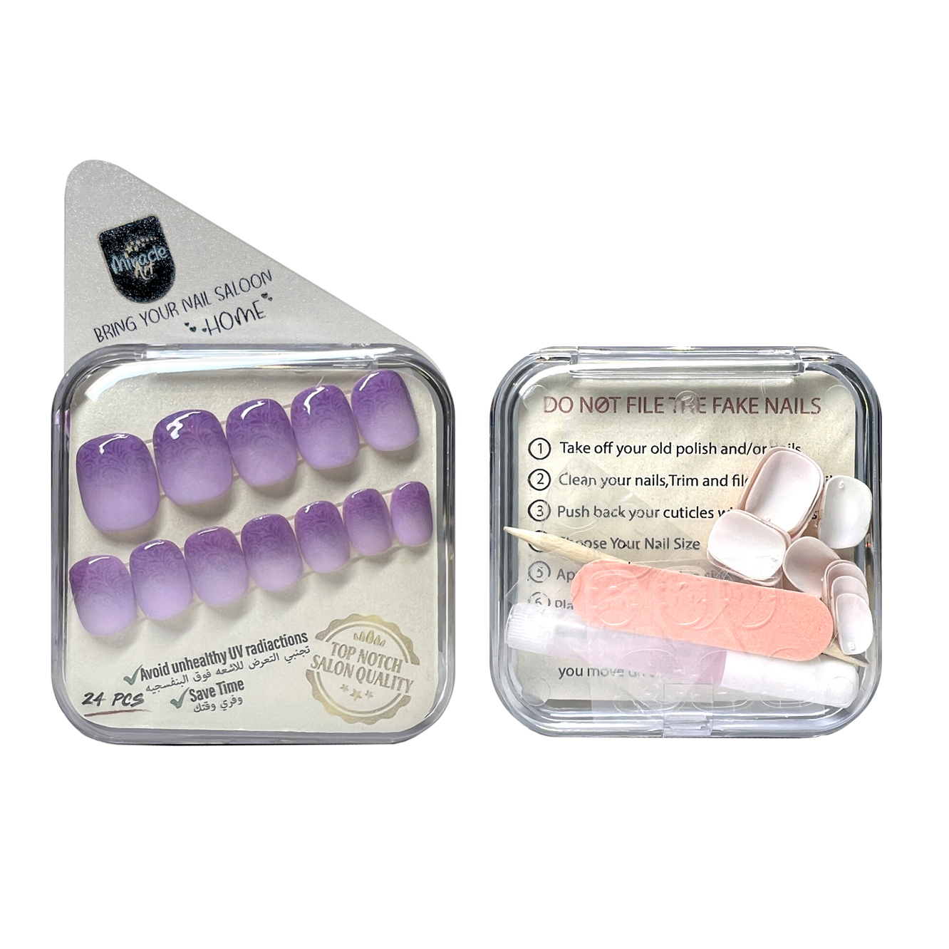 ناخن مصنوعی میراکل آرت کد SH24019 بسته 24 عددی