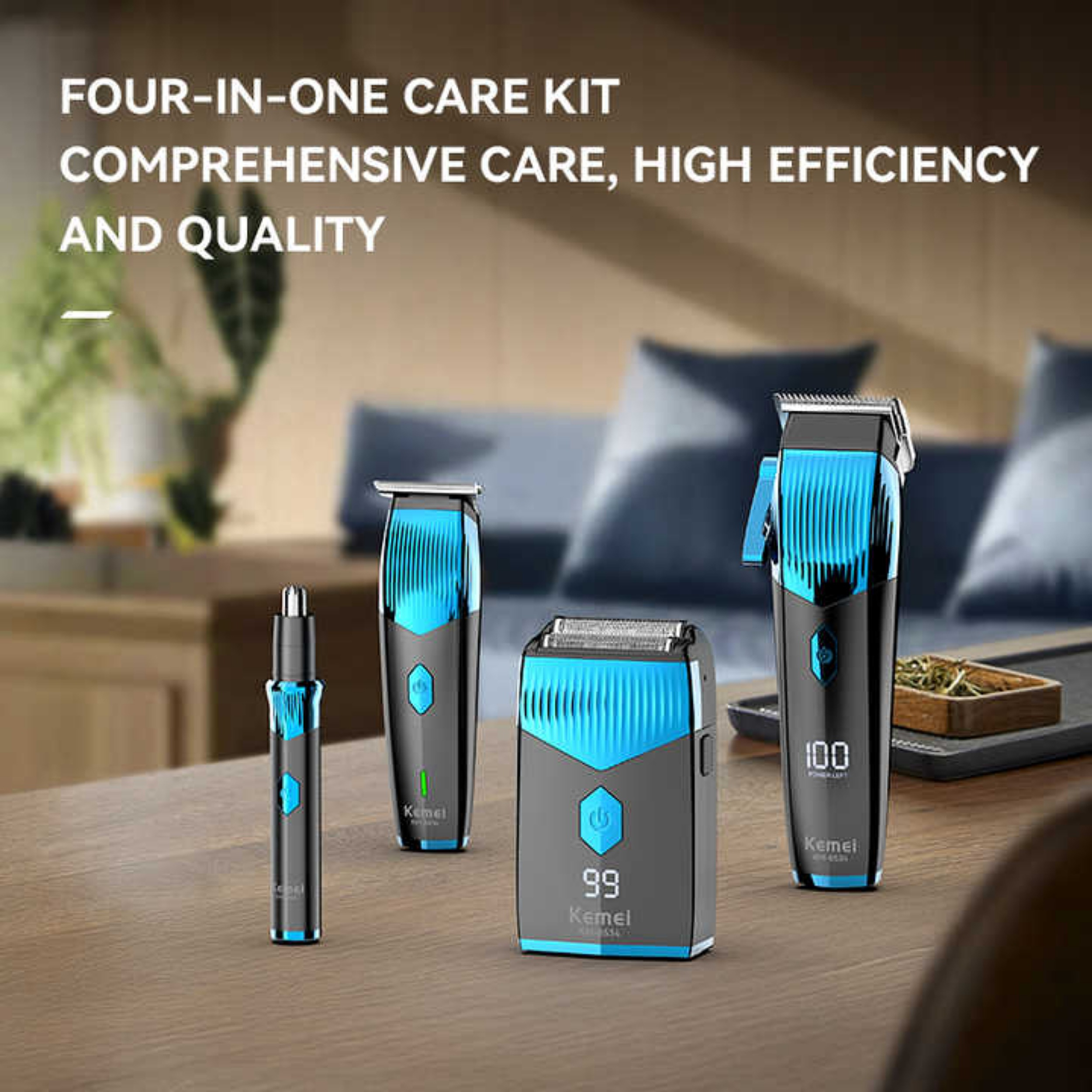 ماشین اصلاح موی سر و صورت کیمی مدل KM-8534 مجموعه 4 عددی