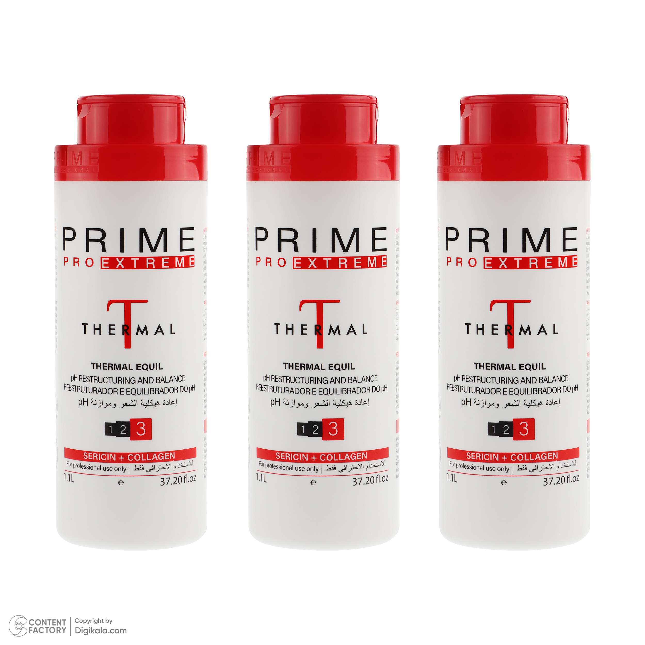 کراتین مو پرایم پرو اکسترمی مدل THERMAL حجم 1100 میلی لیتر مجموعه 3 عددی