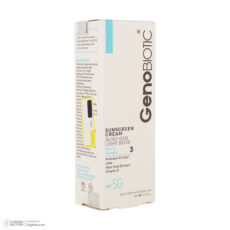 کرم ضد آفتاب رنگی صورت ژنوبایوتیک SPF 50 مدل SUNOGEN محافظ UVA ،UVB، مناسب پوستهای خشک و معمولی حجم 50 میلیلیتر
