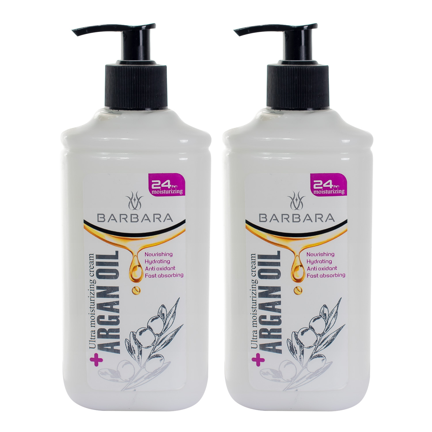 کرم مرطوب کننده باربارا مدل ARGAN OIL حجم 375 میلی لیتر مجموعه 2 عددی