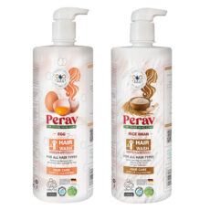 شامپو مو پراو مدل سبوس برنج و تخم مرغ مناسب برای انواع مو وزن 1000 گرم بسته 2 عددی