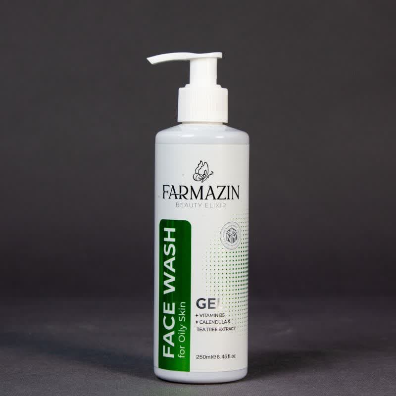 ژل شست‌وشوی صورت فارمازین مدل درخت چای و کالاندولا مناسب برای پوست چرب حجم 250 میلی لیتر مجموعه دو عددی