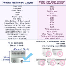 ست شانه ماشین اصلاح مدل پشت فلزی مجموعه 8 عددی