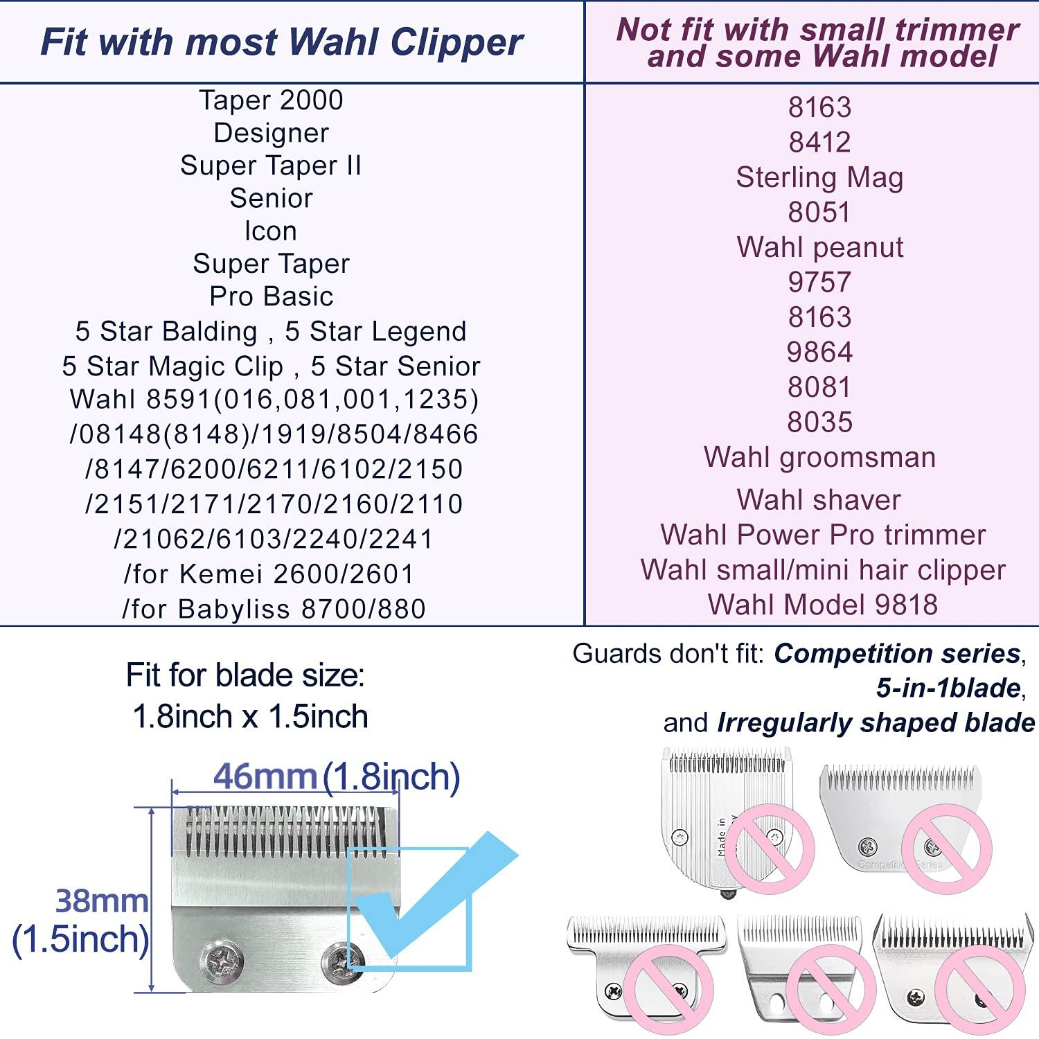 ست شانه ماشین اصلاح مدل پشت فلزی مجموعه 8 عددی