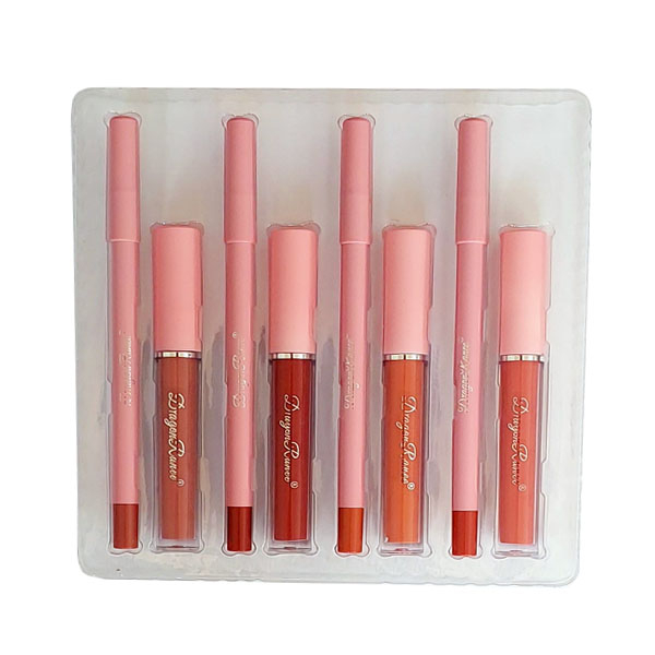 رژ لب مایع و مداد لب دراگون رانی مدل D6014 بسته 8 عددی