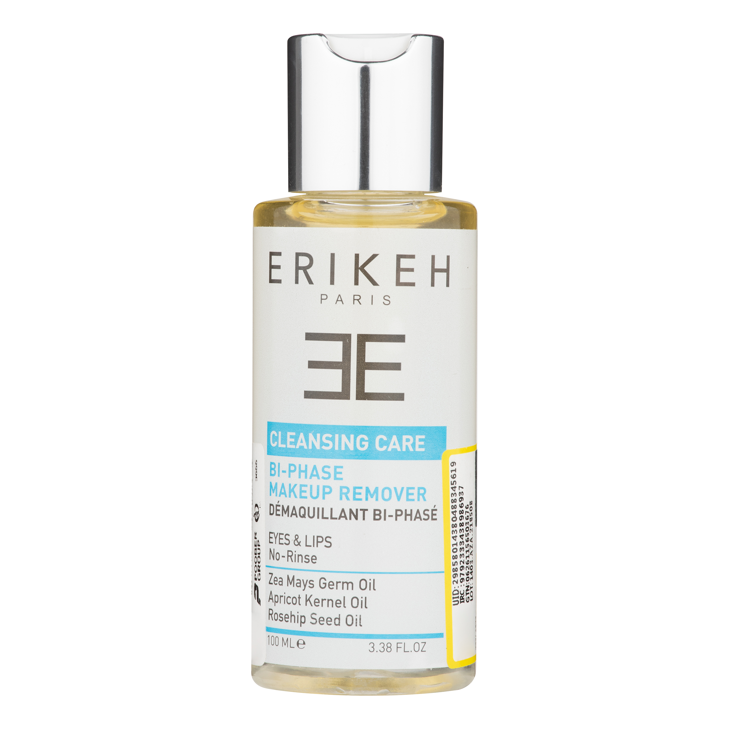 محلول پاک کننده آرایش صورت اریکه مدل دو فاز مناسب برای انواع پوست حجم 100 میلی لیتر