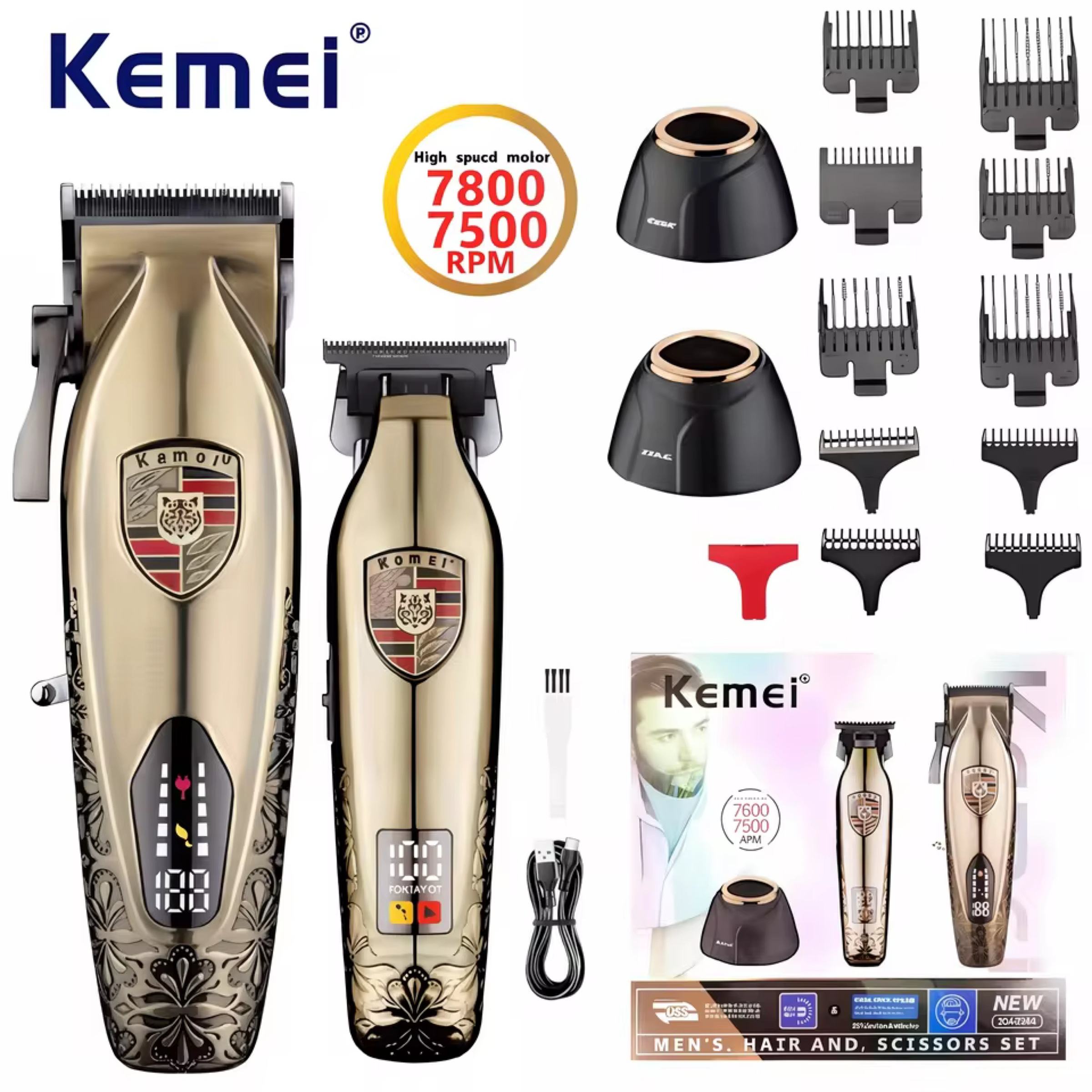 ماشین اصلاح موی سر و صورت کیمی مدل km-2365 مجموعه 2عددی