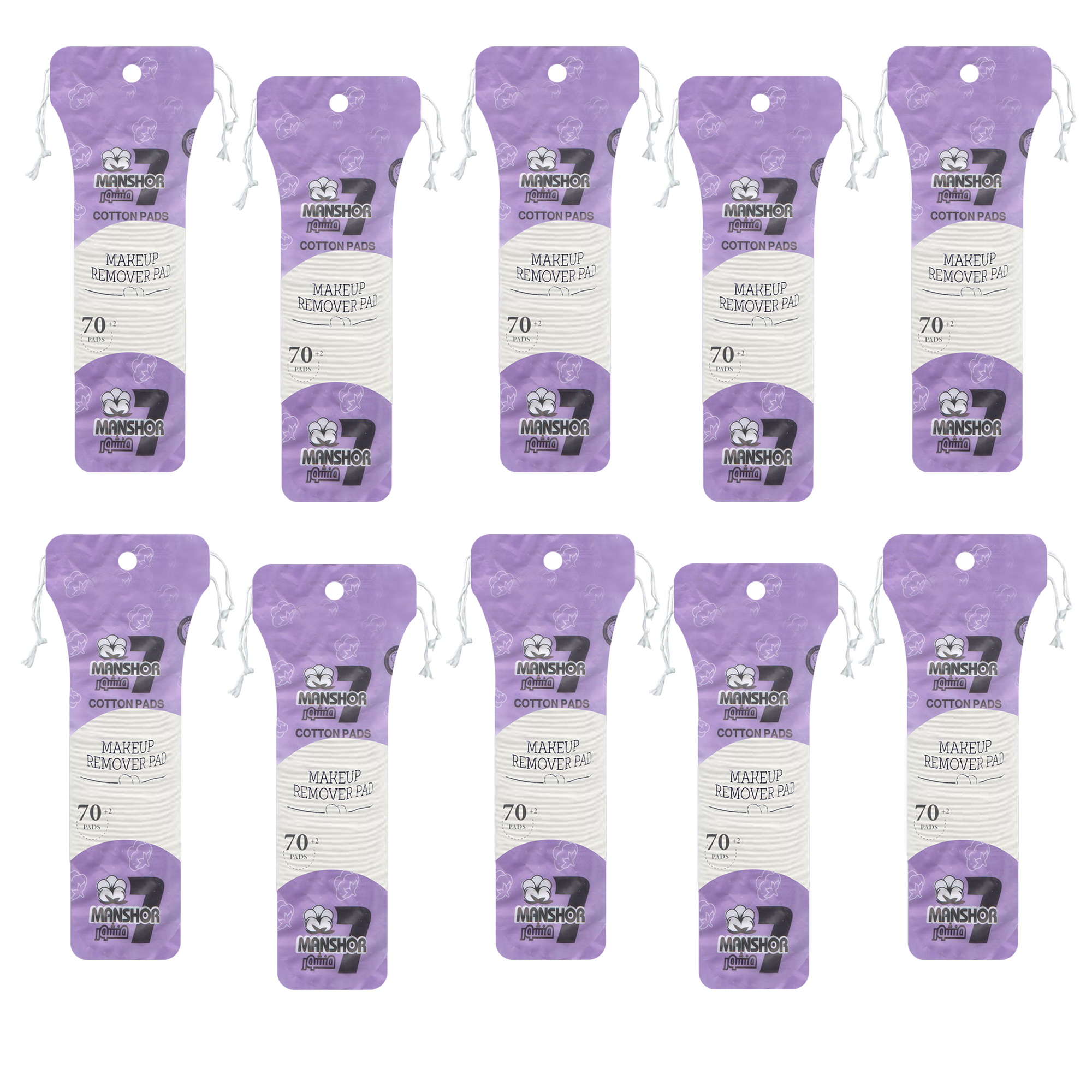 پد آرایشی هفت منشور مدل Double 30 ده بسته 72 عددی