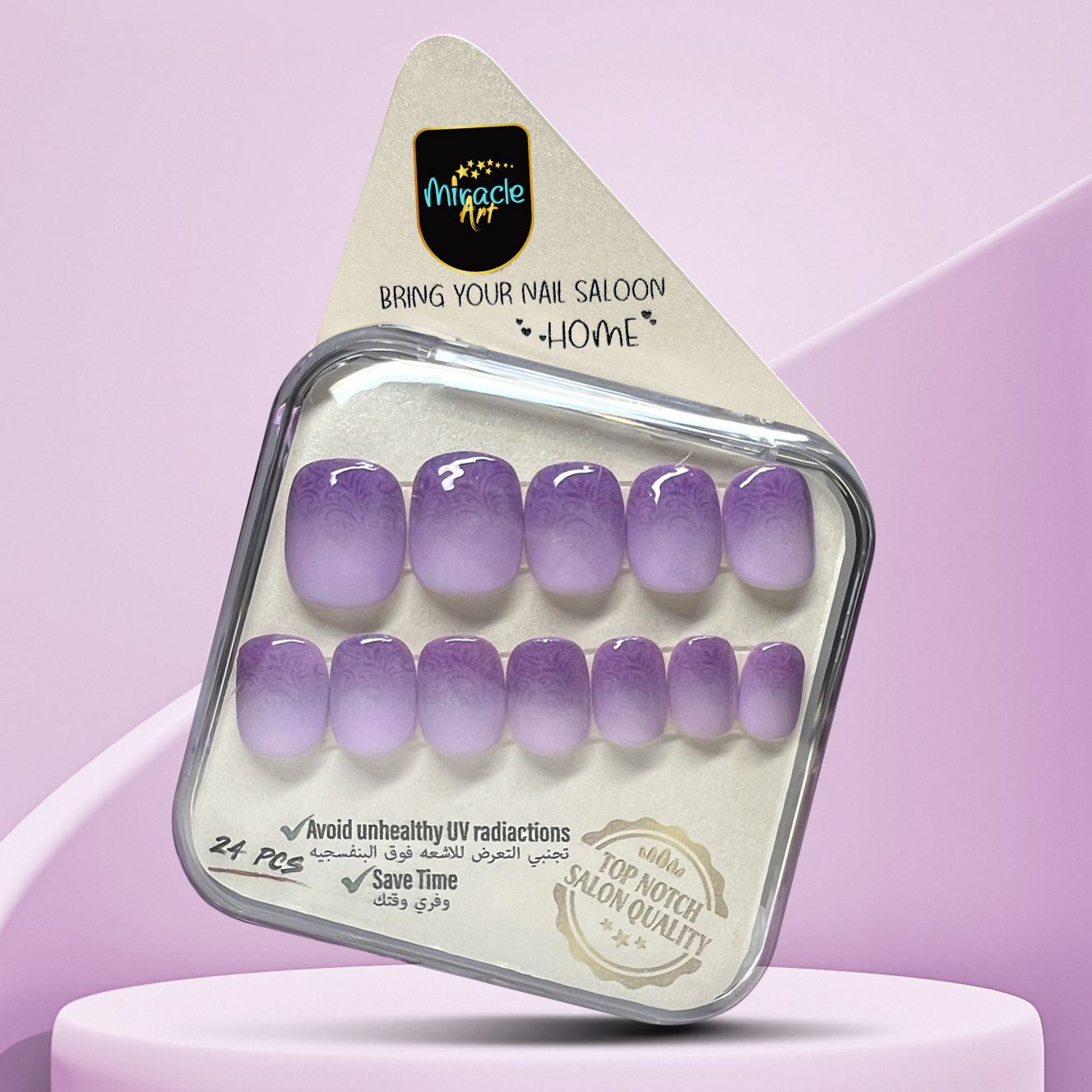 ناخن مصنوعی میراکل آرت کد SH24019 بسته 24 عددی