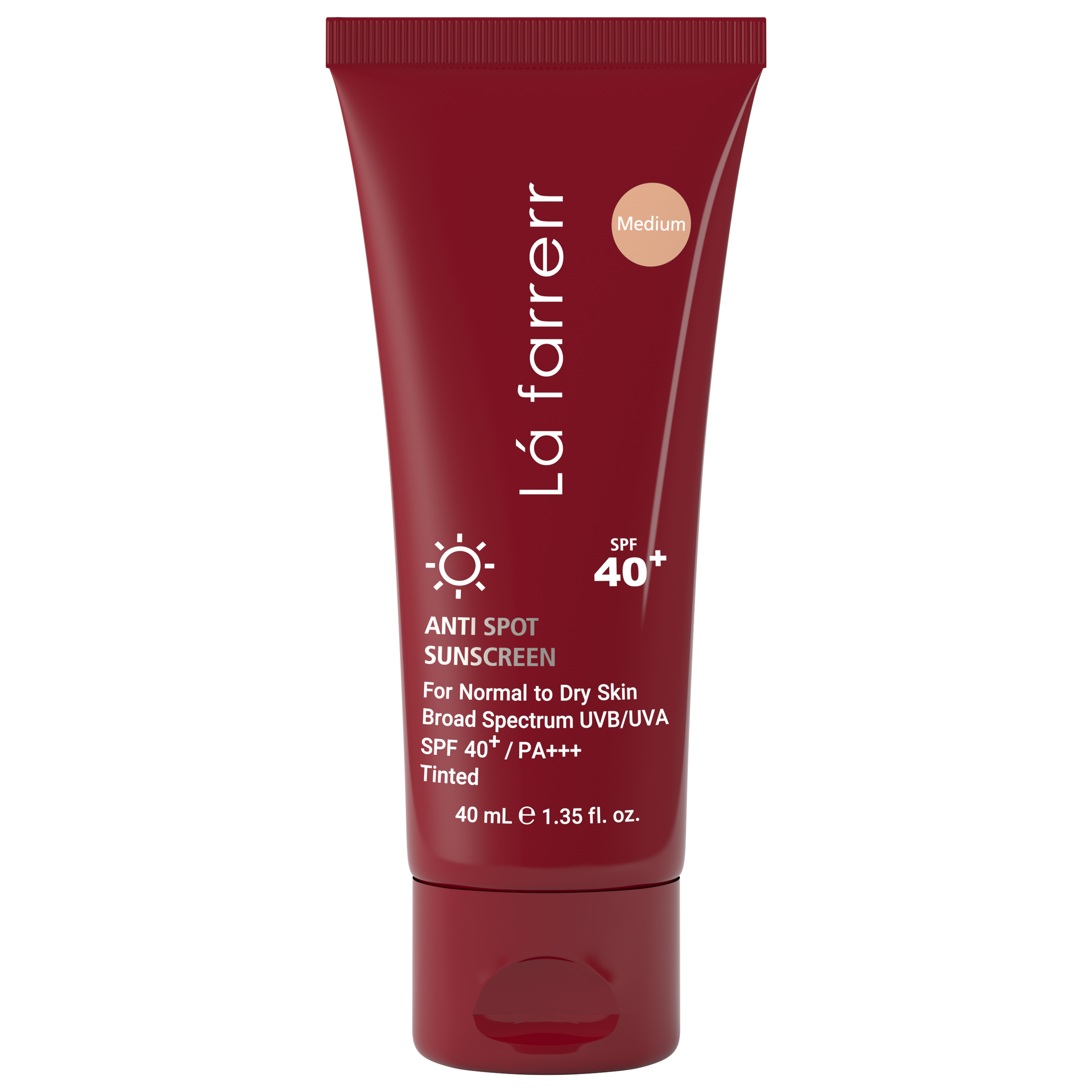 کرم ضدآفتاب و ضدلک رنگی لافارر مدل SPF40-Medium، مناسب پوستهای خشک و معمولی، حجم 40 میلیلیتر
