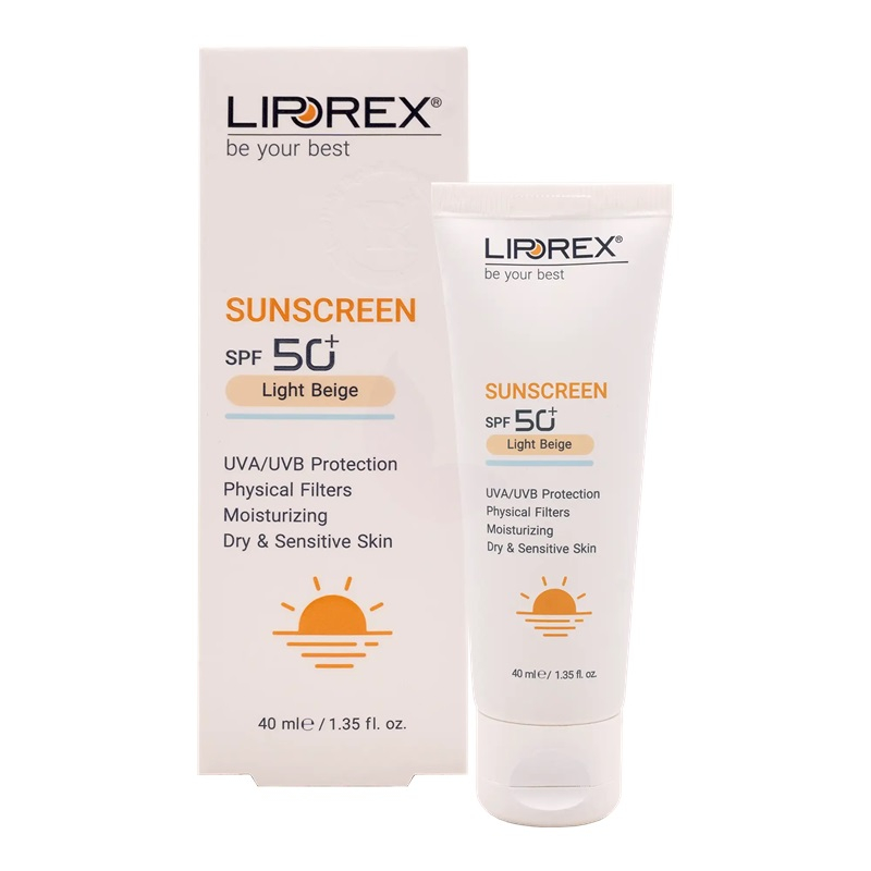 کرم ضد آفتاب رنگی لیپورکس SPF 50 مدل L-D Moisturizing مناسب پوستهای خشک و حساس حجم 40 میلیلیتر