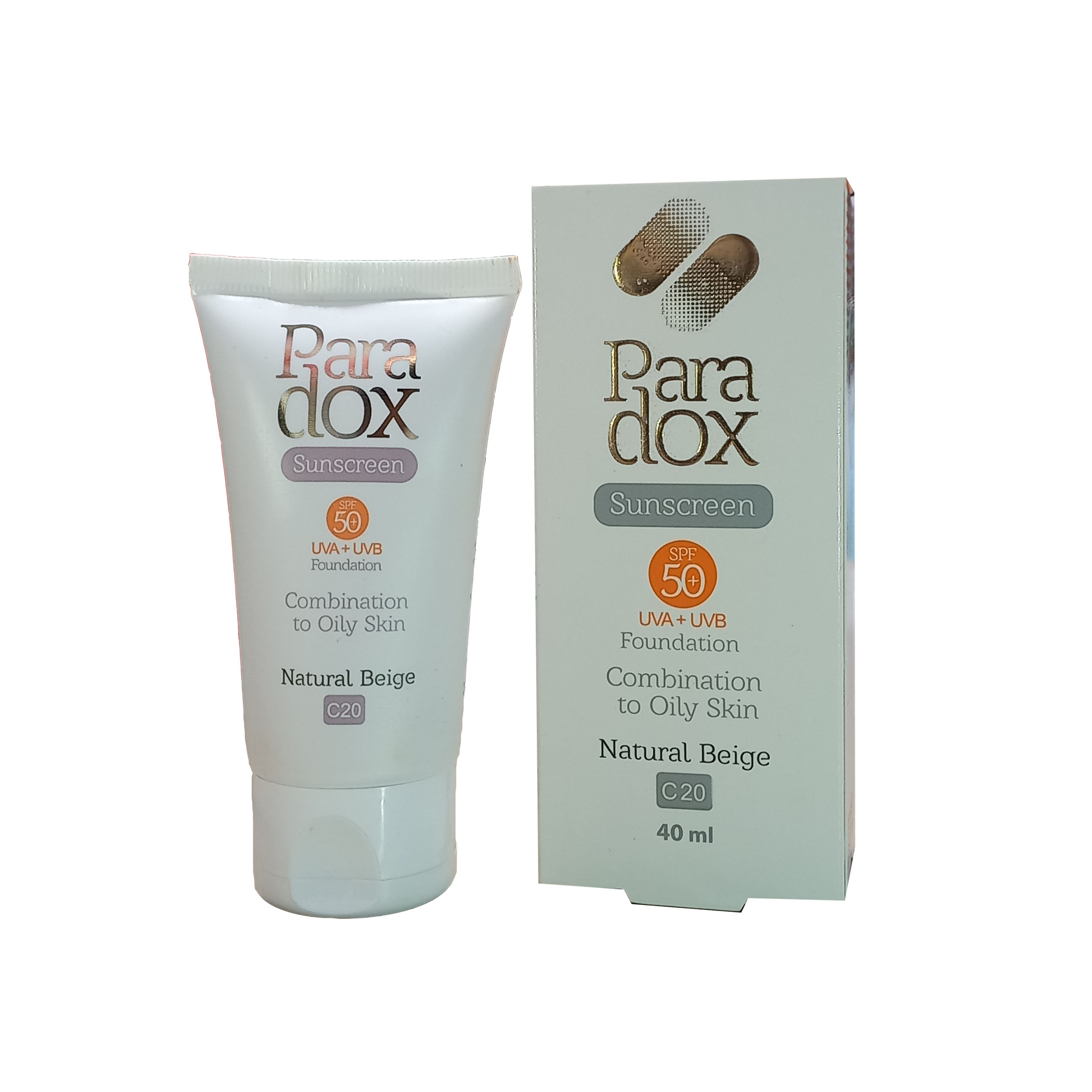 کرم ضد آفتاب رنگی پارادوکس SPF 50 مدل 1 مناسب پوستهای مختلط و چرب حجم 40 میلیلیتر