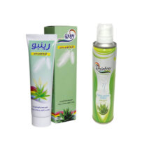 اسپری موبر رینبو مدل Aloevera  حجم 200 میلی لیتر به همراه کرم موبر بدن رینبو مدل 01 حجم 100 میلی لیتر