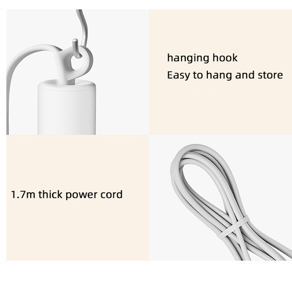 سشوار مسافرتی خانگی میجیا مدل H101، موتور AC با توان مصرفی 1600 وات، دارای قابلیت باد سرد، دارای حلقه آویختن، با حالت صاف‌کننده و حجم‌دهنده، وزن 500 گرم، تنظیم حرارت 2 حالته و کنترل سرعت 2 حالته، به همراه 1 عدد سری متمرکزکننده باریک