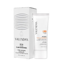 فلوئید ضد آفتاب رنگی صورت ولندان SPF 50 مدل HYD-LB محافظ UVA،UVB مناسب برای انواع پوست حجم 50 میلی لیتر