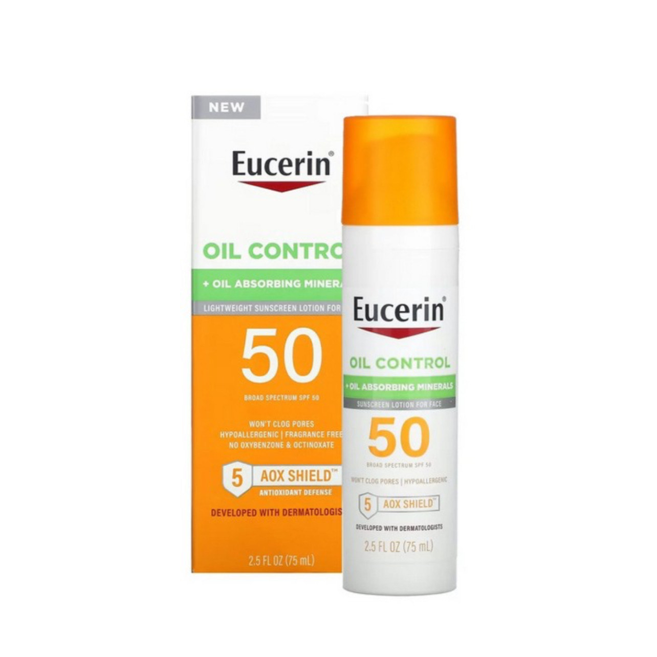 لوسیون ضد آفتاب بدون رنگ اوسرین SPF 50 مدل control ‌مناسب پوست‌های چرب حجم 75 میلی‌لیتر