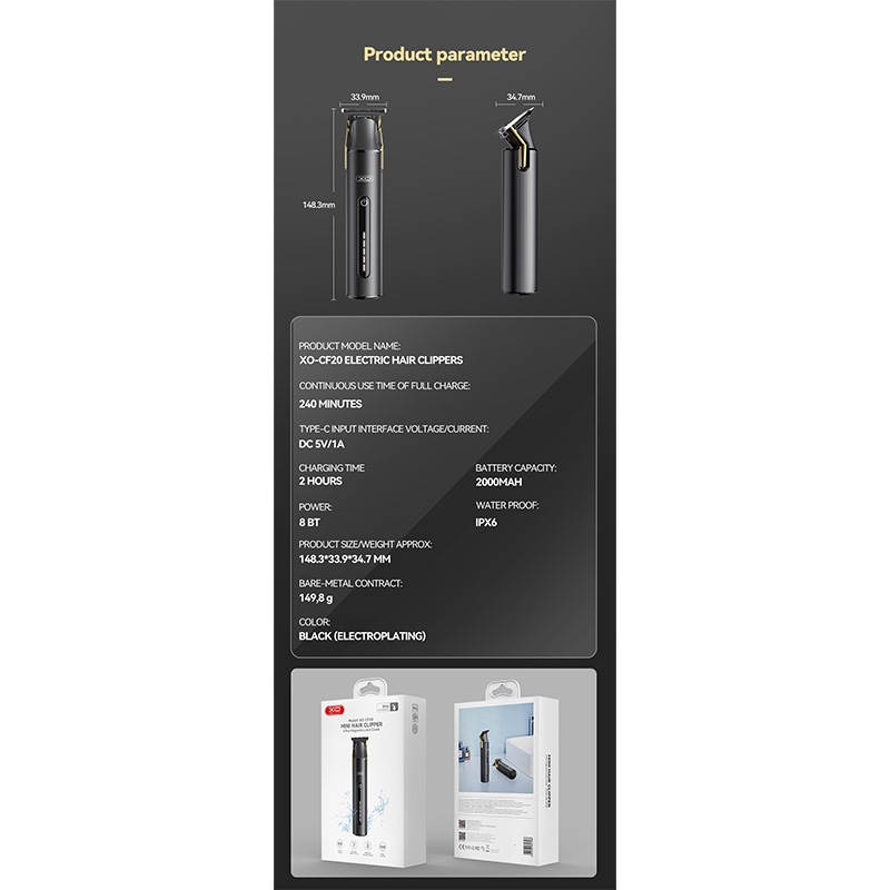 ماشین اصلاح موی سر و صورت شارژی ایکس او مدل CF20