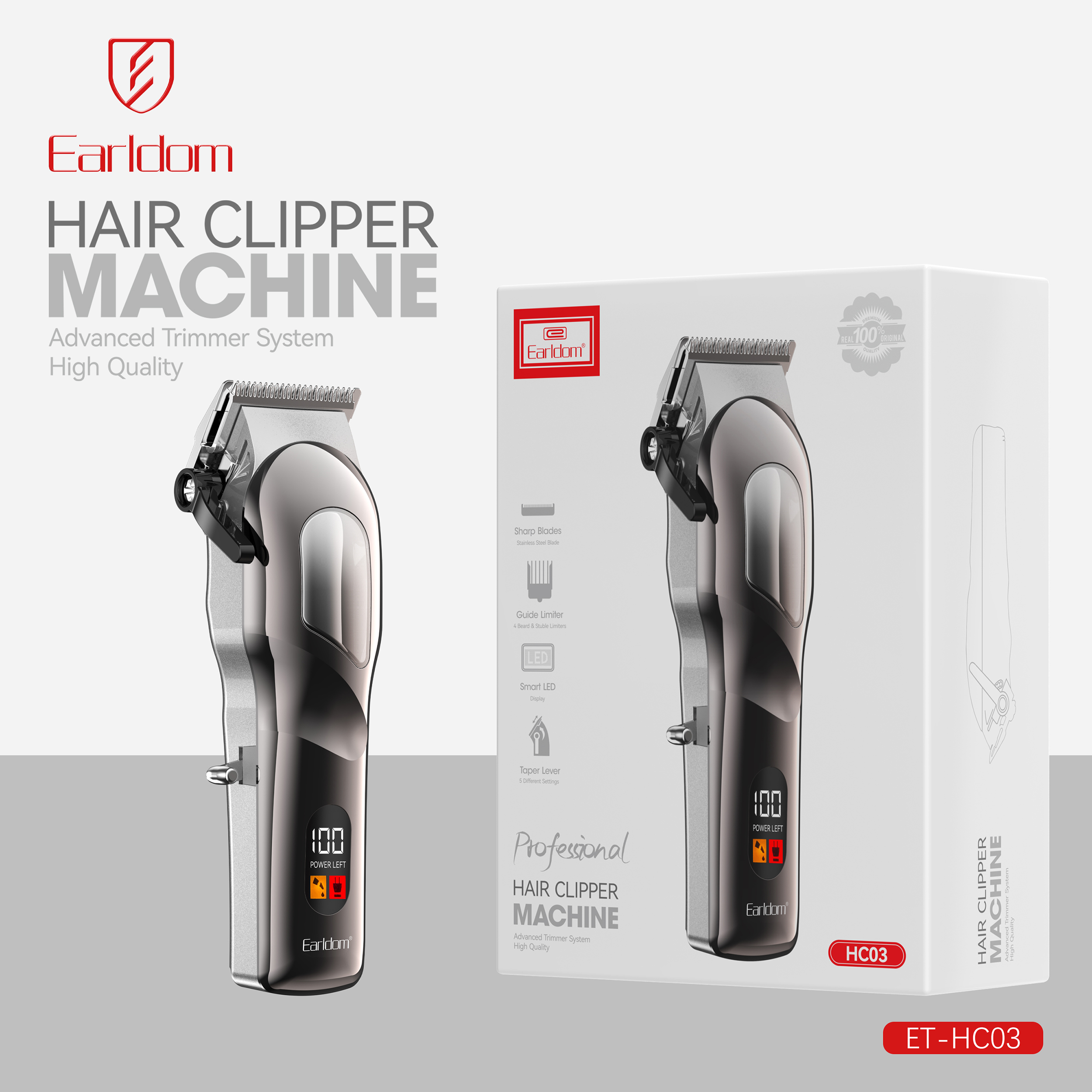 ماشین اصلاح موی سر و صورت شارژی ارلدام مدل HC03