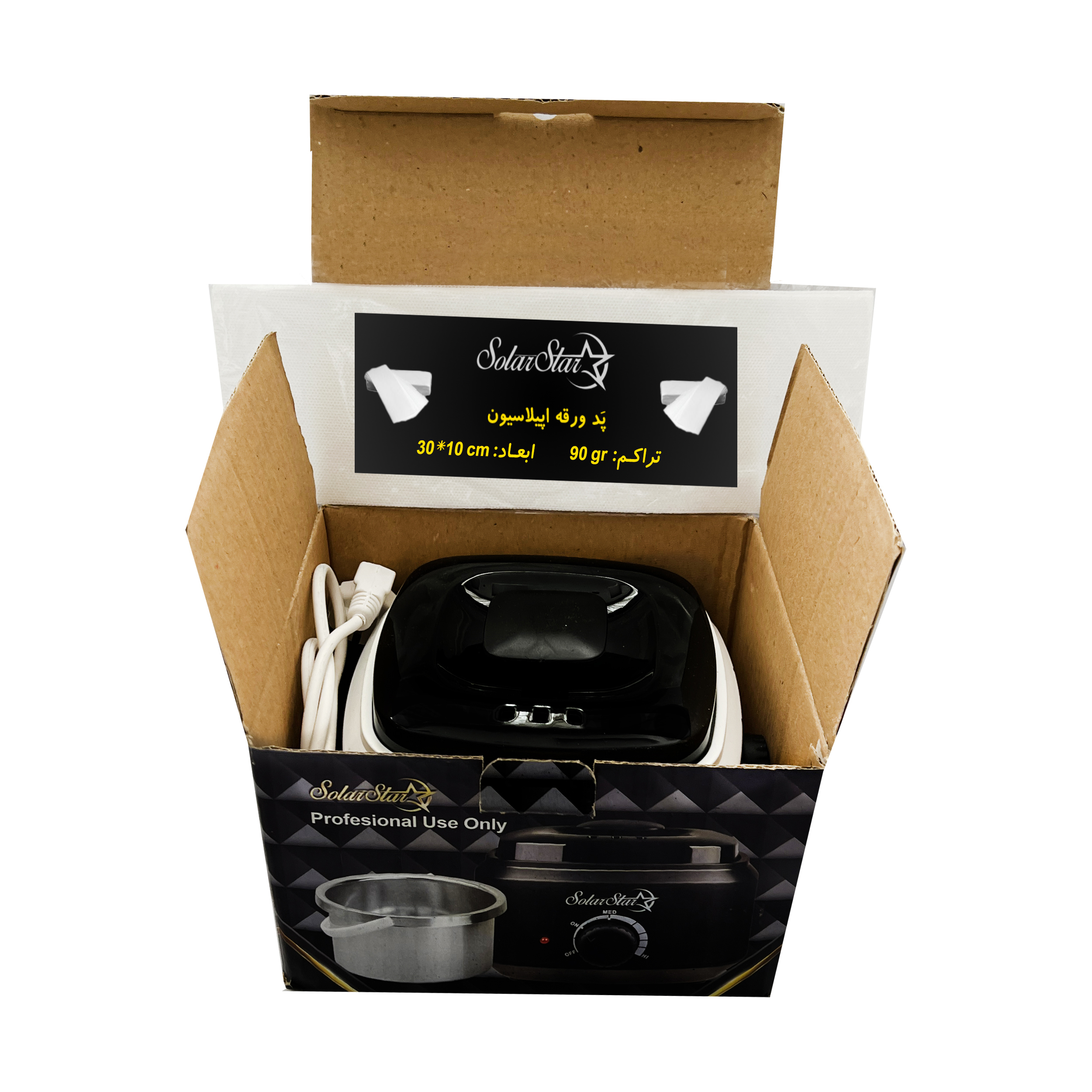 دستگاه موم گرم کن و ذوب وکس سولار استار مدل 601 به همراه پد اپیلاسیون بسته 10 عددی