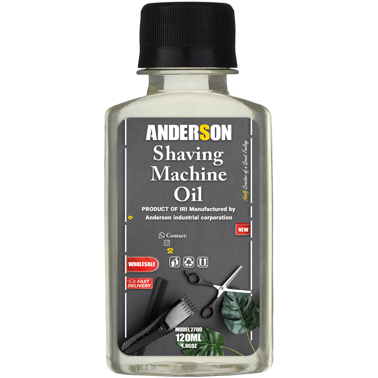 روغن ماشین اصلاح اندرسون مدل 2700 حجم 120 میلی لیتر بسته 41 عددی