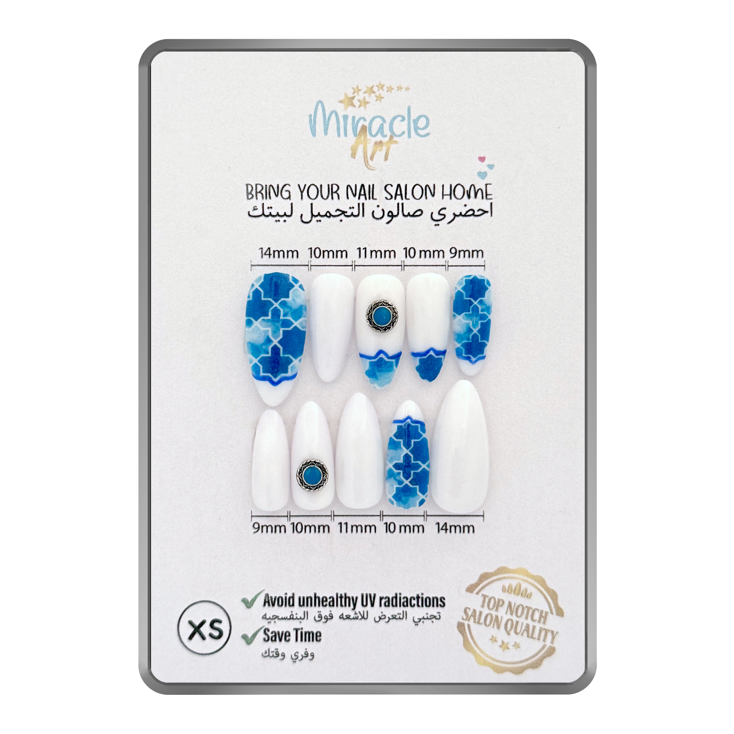 ناخن مصنوعی میراکل آرت کد 003XS بسته 10 عددی