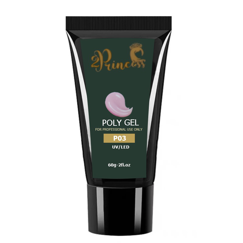 پلی ژل کاشت ناخن پرنسس مدل P03 وزن 60 گرم رنگ صورتی