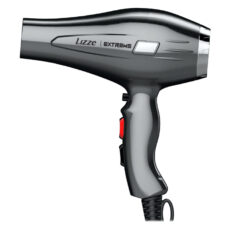 سشوار حرفه ای لیز مدل EXTREME، موتور AC با توان مصرفی 2400 وات، دارای قابلیت باد سرد، فناوری تولید یون، دارای حلقه آویختن، وزن 480 گرم، تنظیم حرارت 2 حالته، کنترل سرعت 2 حالته، 2 عدد سری متمرکزکننده