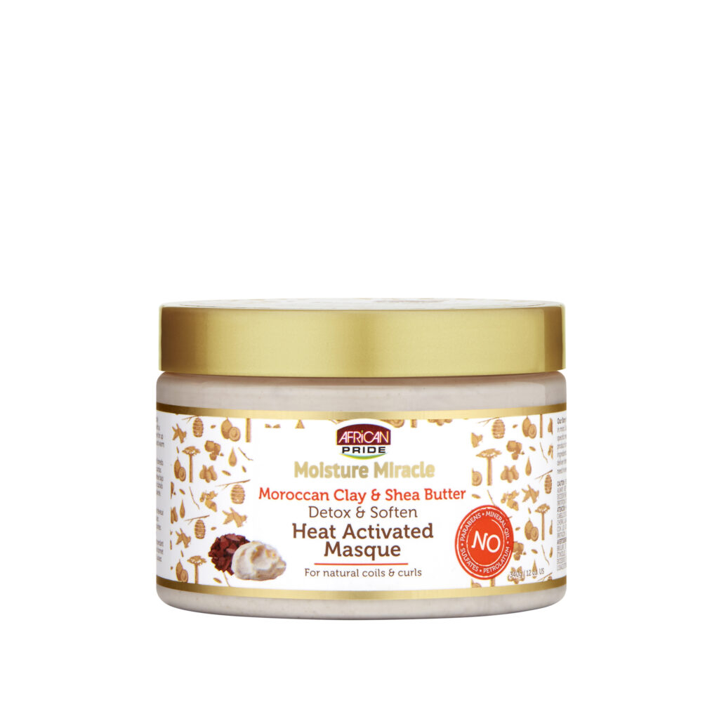 ماسک مو آفریکن پراید مدل Moroccan Clay & Shea Butter حجم 340 میلی لیتر