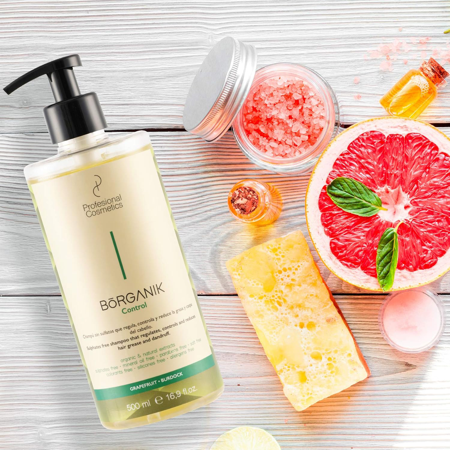 شامپو مو بدون سولفات پروفشنال کازمتیکز مدل borganik حجم 500 میلی لیتر