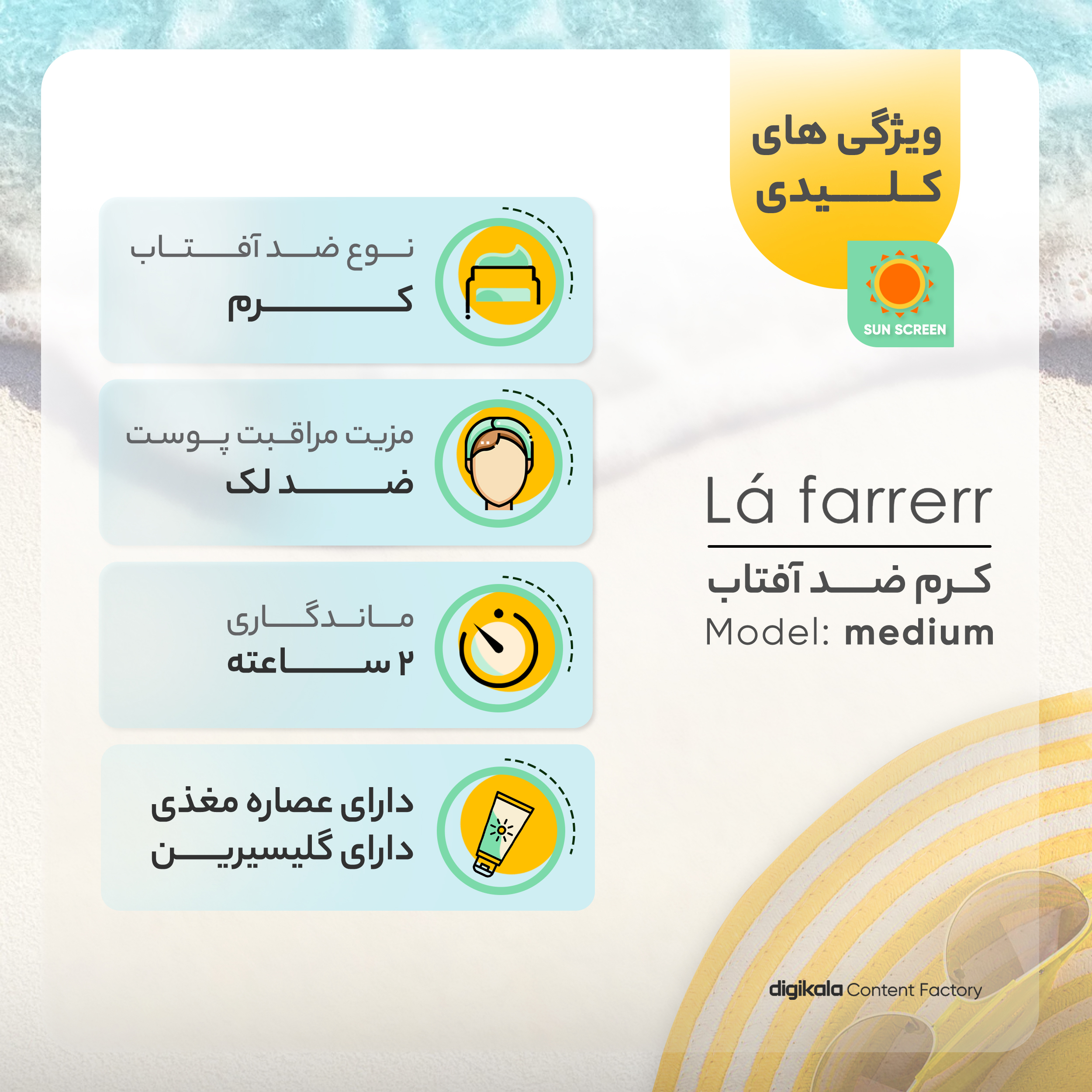 کرم ضدآفتاب و ضدلک رنگی لافارر مدل SPF40-Medium، مناسب پوستهای خشک و معمولی، حجم 40 میلیلیتر