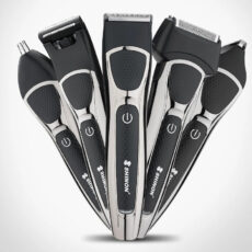 ست ماشین اصلاح موی صورت و بدن شینون مدل SH-1877، اصلاح به صورت صفر زن، حجم زن و خط زن، منبع انرژی با برق، تکنولوژی اصلاح به صورت برش مستقیم، مدت زمان شارژ 120 دقیقه و مدت زمان استفاده پس از شارژ 120 دقیقه، دارای استند نگهداری، به همراه برس تمیزکننده