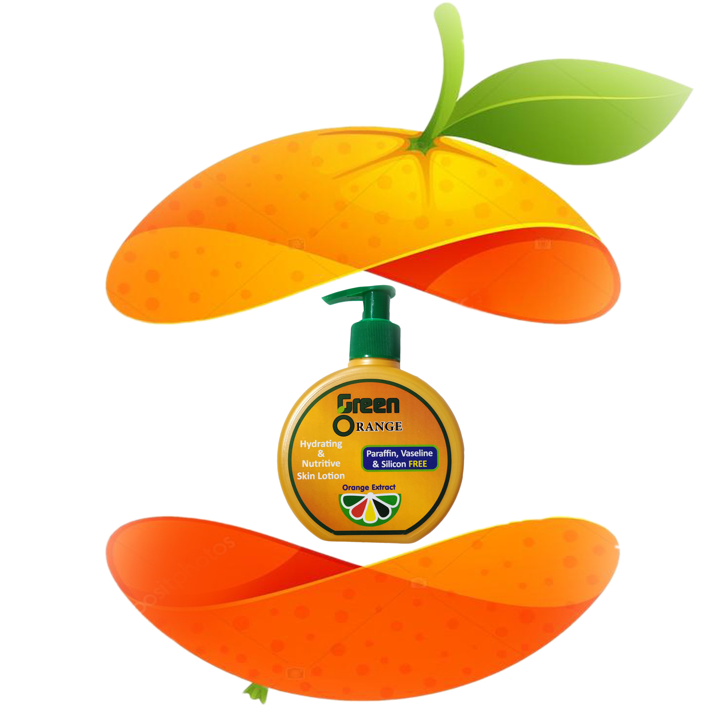 لوسیون آبرسان گرین اورنج مدل پرتقال مناسب برای انواع پوست حجم 215 میلی لیتر مجموعه 2 عددی