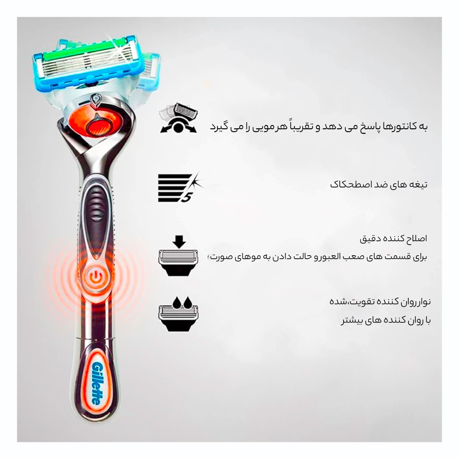 خود تراش ژیلت مدل فیوژن پروگلاید پاور