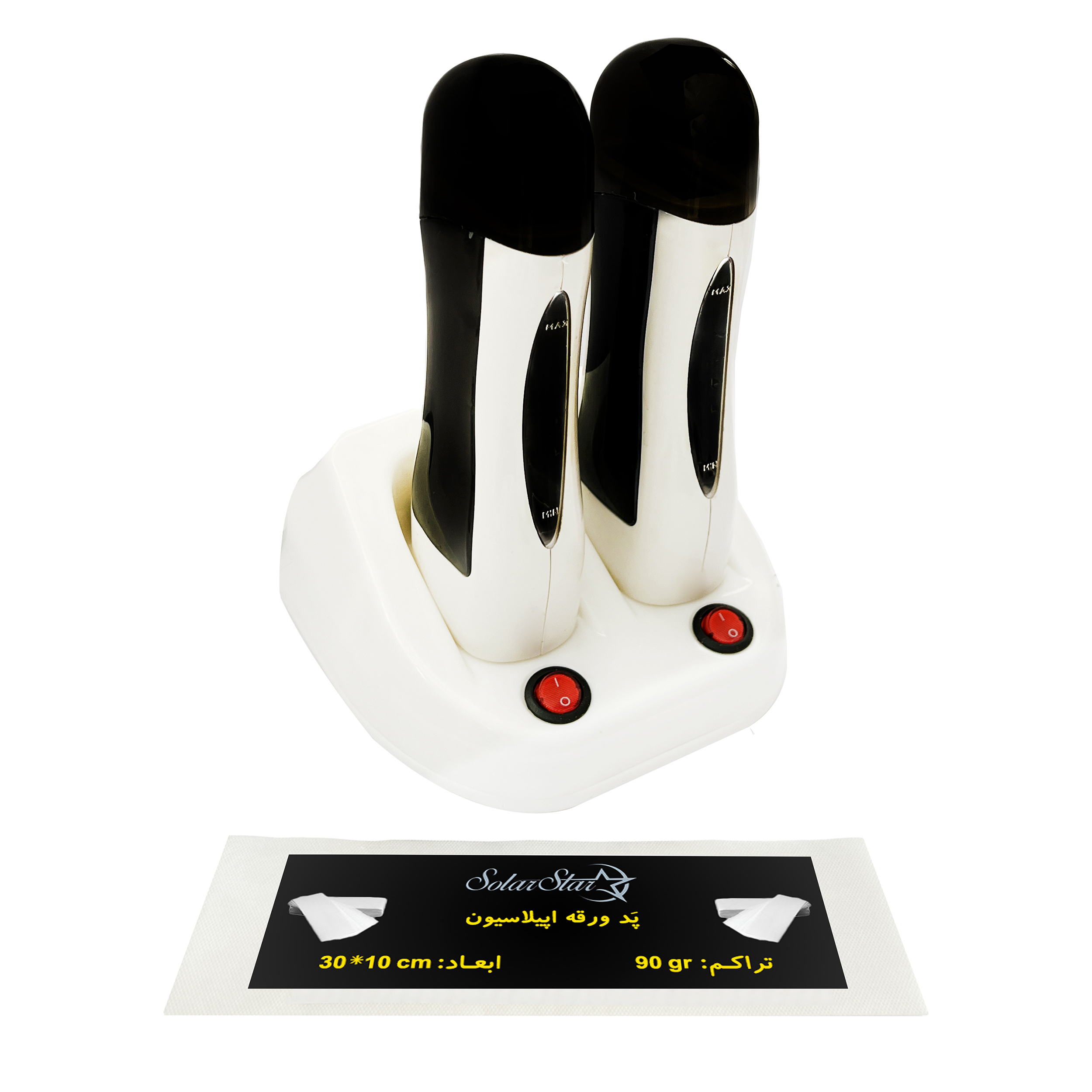 دستگاه موم گرم کن و ذوب وکس خشابی سولار استار مدل 403 به همراه پد اپیلاسیون بسته 10 عددی